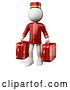 Clip Art of Retro 3d White Guy Bellhop Holding Suitcases, on a White Background by Texelart