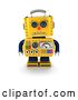Clip Art of Retro 3d Yellow Robot About to Cry by Stockillustrations