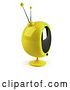 Clip Art of Retro 3d Yellow Round Television - Version 6 by Julos
