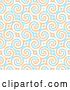 Clip Art of Retro Background of Blue and Orange Swirls and Diamonds by Arena Creative