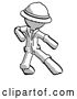 Clip Art of Retro Cartoon Explorer Guy Karate Defense Pose Right by Leo Blanchette
