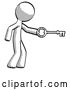 Clip Art of Retro Cartoon Guy with Big Key of Gold Opening Something by Leo Blanchette