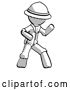 Clip Art of Retro Cartoon Halftone Explorer Ranger Guy Martial Arts Defense Pose Right by Leo Blanchette