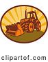 Clip Art of Retro Digger Bulldozer Logo by Patrimonio