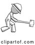 Clip Art of Retro Explorer Guy Hitting with Sledgehammer, or Smashing Something by Leo Blanchette