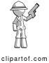 Clip Art of Retro Explorer Guy Holding Handgun by Leo Blanchette