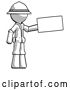 Clip Art of Retro Explorer Guy Holding Large Envelope by Leo Blanchette