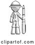 Clip Art of Retro Explorer Guy Holding Large Pen by Leo Blanchette