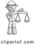 Clip Art of Retro Explorer Guy Holding Scales of Justice by Leo Blanchette