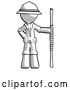 Clip Art of Retro Explorer Guy Holding Staff or Bo Staff by Leo Blanchette