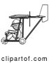Clip Art of Retro Explorer Guy in Ultralight Aircraft Side View by Leo Blanchette