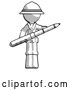 Clip Art of Retro Explorer Guy Posing Confidently with Giant Pen by Leo Blanchette