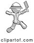 Clip Art of Retro Explorer Guy Psycho Running with Meat Cleaver by Leo Blanchette