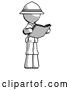 Clip Art of Retro Explorer Guy Reading Book While Standing up Facing Away by Leo Blanchette