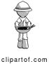 Clip Art of Retro Explorer Guy Serving or Presenting Noodles by Leo Blanchette