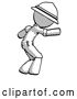 Clip Art of Retro Explorer Guy Sneaking While Reaching for Something by Leo Blanchette
