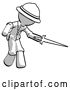 Clip Art of Retro Explorer Guy Sword Pose Stabbing or Jabbing by Leo Blanchette