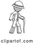 Clip Art of Retro Explorer Guy Walking with Hiking Stick by Leo Blanchette