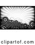 Clip Art of Retro Funky Grayscale Background of Rays and Circles by Arena Creative