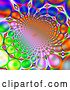 Clip Art of Retro Funky Wormhole Colorful Background of Orbs Flowing into the Distance by ShazamImages