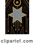Clip Art of Retro Gold and Black Art Deco Star Background with Brushed Silver Metal Text Space by Prawny