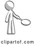 Clip Art of Retro Guy Frying Egg in Pan or Wok Facing Right by Leo Blanchette
