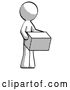 Clip Art of Retro Guy Holding Package to Send or Recieve in Mail by Leo Blanchette