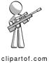 Clip Art of Retro Guy Holding Sniper Rifle Gun by Leo Blanchette