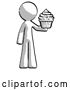 Clip Art of Retro Guy Presenting Pink Cupcake to Viewer by Leo Blanchette
