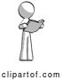 Clip Art of Retro Guy Reading Book While Standing up Facing Away by Leo Blanchette