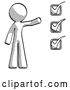 Clip Art of Retro Guy Standing by List of Checkmarks by Leo Blanchette