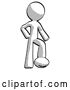 Clip Art of Retro Guy Standing with Foot on Football by Leo Blanchette