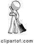 Clip Art of Retro Guy Sweeping Area with Broom by Leo Blanchette