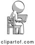 Clip Art of Retro Guy Using Laptop Computer While Sitting in Chair View from Back by Leo Blanchette