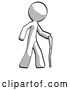 Clip Art of Retro Guy Walking with Hiking Stick by Leo Blanchette