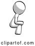 Clip Art of Retro Halftone Design Mascot Guy Squatting Facing Right by Leo Blanchette