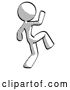 Clip Art of Retro Halftone Design Mascot Lady Kick Pose Start by Leo Blanchette