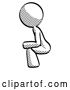 Clip Art of Retro Halftone Design Mascot Lady Squatting Facing Left by Leo Blanchette