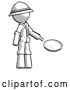 Clip Art of Retro Halftone Explorer Ranger Guy Frying Egg in Pan or Wok Facing Right by Leo Blanchette
