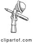 Clip Art of Retro Halftone Explorer Ranger Guy Impaled Through Chest with Giant Pen by Leo Blanchette