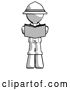Clip Art of Retro Halftone Explorer Ranger Guy Reading Book While Standing up Facing Viewer by Leo Blanchette