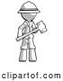 Clip Art of Retro Halftone Explorer Ranger Guy with Sledgehammer Standing Ready to Work or Defend by Leo Blanchette