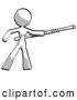 Clip Art of Retro Lady Bo Staff Pointing Right Kung Fu Pose by Leo Blanchette