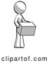 Clip Art of Retro Lady Holding Package to Send or Recieve in Mail by Leo Blanchette