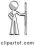 Clip Art of Retro Lady Holding Staff or Bo Staff by Leo Blanchette