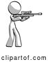Clip Art of Retro Lady Shooting Sniper Rifle by Leo Blanchette