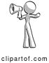 Clip Art of Retro Lady Shouting into Megaphone Bullhorn Facing Left by Leo Blanchette