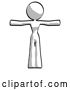 Clip Art of Retro Lady T-Pose Arms up Standing by Leo Blanchette
