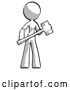 Clip Art of Retro Lady with Sledgehammer Standing Ready to Work or Defend by Leo Blanchette
