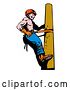 Clip Art of Retro Lineman on a Pole - 12 by Patrimonio